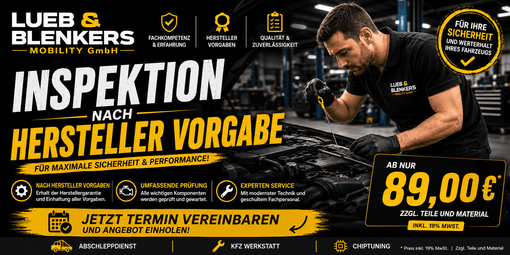 Inspektion nach Herstellervorgaben